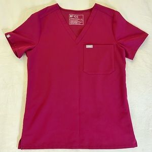 FIGS | Dark Magenta Catarina One-Pocket Scrub Top XS
